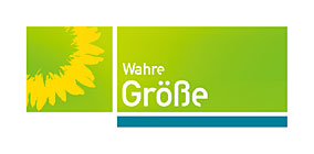 Neues Grünen-Logo mit Text Wahre Größe