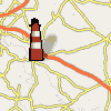 Leuchtturm auf einer Landkarte