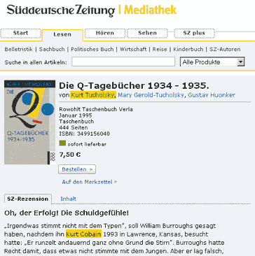 Kurt Tucholsky bei SZ-Mediathek.de