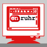 Bildschirm mit OnRuhr-Logo