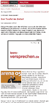 Spiegel-Online-Artikel mit CDU-Anzeige