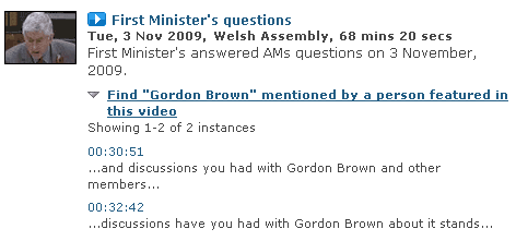 Erwähnung Gordon Browns auf Democracy Live