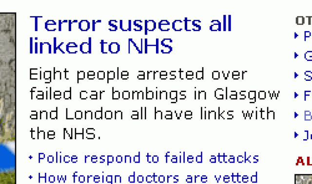 Terror suspects all linked to NHS